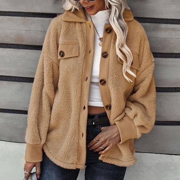 women's jackets faux fur thick coat for women 2021 autumn warm soft loose jacket female outerwear button plush ladies casual winter ove, Black;brown
women's jackets faux fur thick coat for women 2021 autumn warm soft loose jacket female outerwear button plush ladies casual winter ove, Black;brown