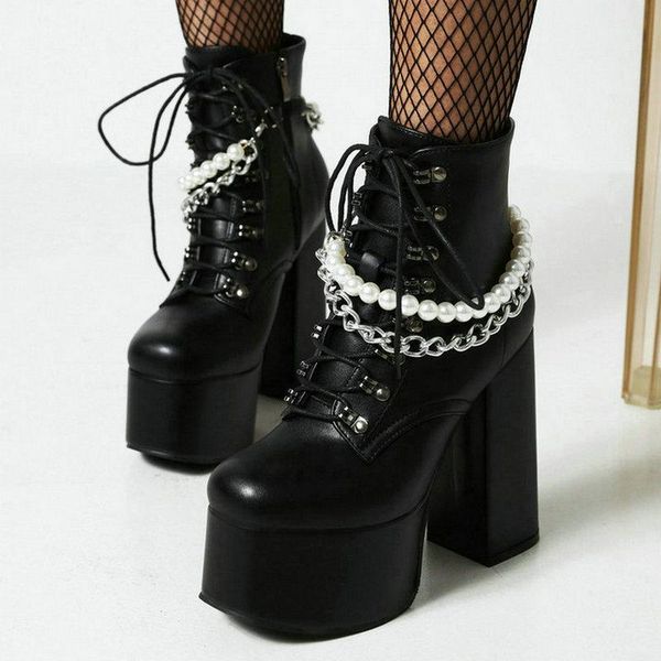 boots platform super square high heel 15cm women ankle pu leather round toe side zipper ladies motorcycle black big size
boots platform super square high heel 15cm women ankle pu leather round toe side zipper ladies motorcycle black big size