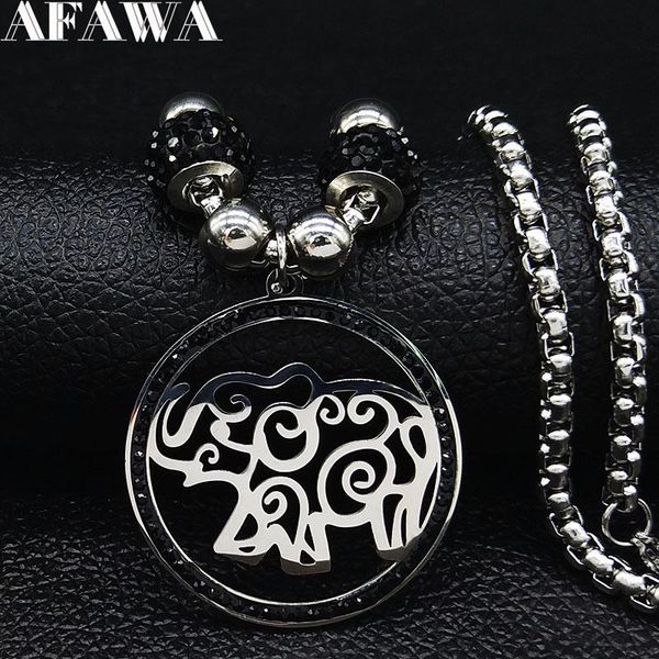 pendant necklaces 2021 animal elephant crystal stainless steel chain necklace women bead silver color neckless jewelry collier femme n71s01
pendant necklaces 2021 animal elephant crystal stainless steel chain necklace women bead silver color neckless jewelry collier femme n71s01