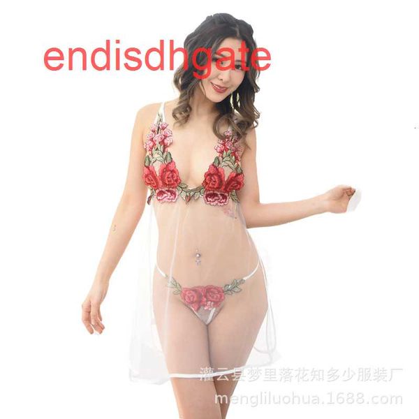 thickened temptation women's underwear nightdress rose embroidery swiss network perspective pajamas 1146, Black;white
thickened temptation women's underwear nightdress rose embroidery swiss network perspective pajamas 1146, Black;white