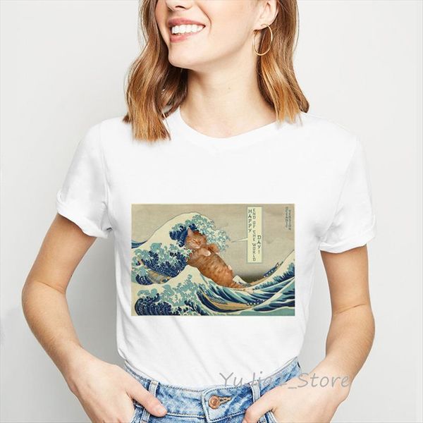 funny clothes cat love japanese women t shirt waves aniaml print camiseta mujer korean style femme, White
funny clothes cat love japanese women t shirt waves aniaml print camiseta mujer korean style femme, White