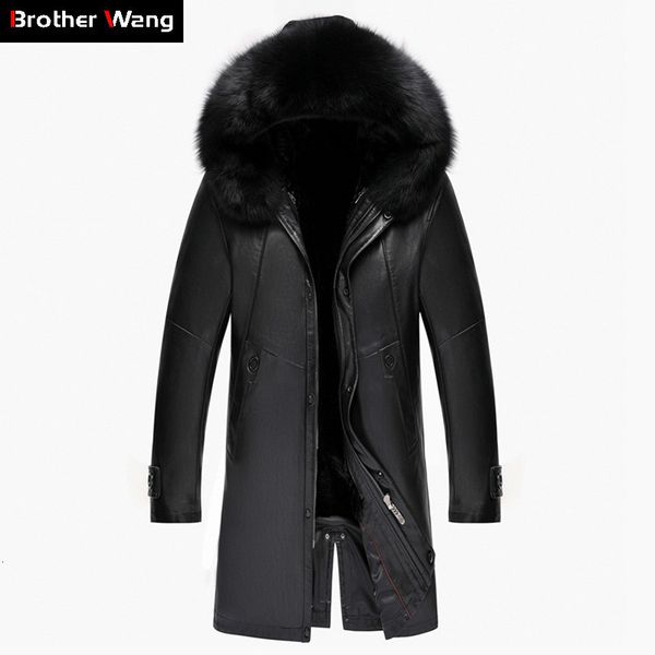 2021 winter new fox fur collar long leather jacket thicken warm hooded parker liner coat male brand clothing ghje, Black
2021 winter new fox fur collar long leather jacket thicken warm hooded parker liner coat male brand clothing ghje, Black