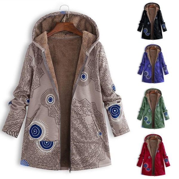 women winter warm floral hooded jacket print hoody vintage oversize coats padded jacket women parkas outwear plus size, Black;brown
women winter warm floral hooded jacket print hoody vintage oversize coats padded jacket women parkas outwear plus size, Black;brown