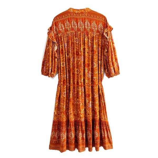 2021 Bohemian Orange Gypsy Floral Tassel Lacing up V-Neck Ruffles Stream Lacing up Waist Holiday Dress Women BOHO Dresses, Red
2021 Bohemian Orange Gypsy Floral Tassel Lacing up V-Neck Ruffles Stream Lacing up Waist Holiday Dress Women BOHO Dresses, Red