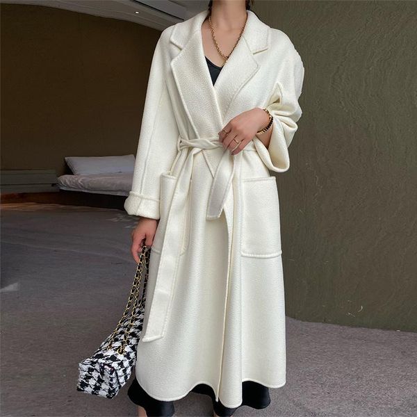 women's wool & blends thirty year old gu jia's same water ripple double-sided cashmere coat medium long loose, Black
women's wool & blends thirty year old gu jia's same water ripple double-sided cashmere coat medium long loose, Black