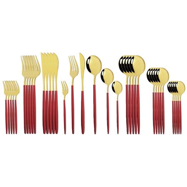 flatware sets dinnerware set 36pcs red gold cutlery colorful stainless steel silverware tableware knife spoon fruit fork
flatware sets dinnerware set 36pcs red gold cutlery colorful stainless steel silverware tableware knife spoon fruit fork