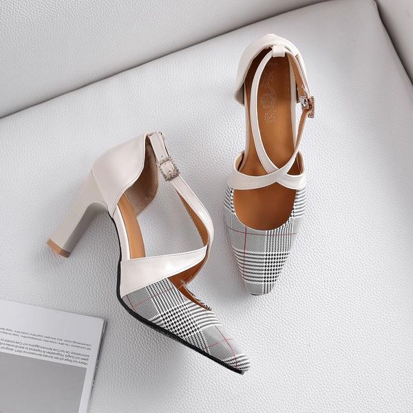 sandals pqecfs big size 32-46 summer fashion women gingham square toe heels 3 colors, Black
sandals pqecfs big size 32-46 summer fashion women gingham square toe heels 3 colors, Black