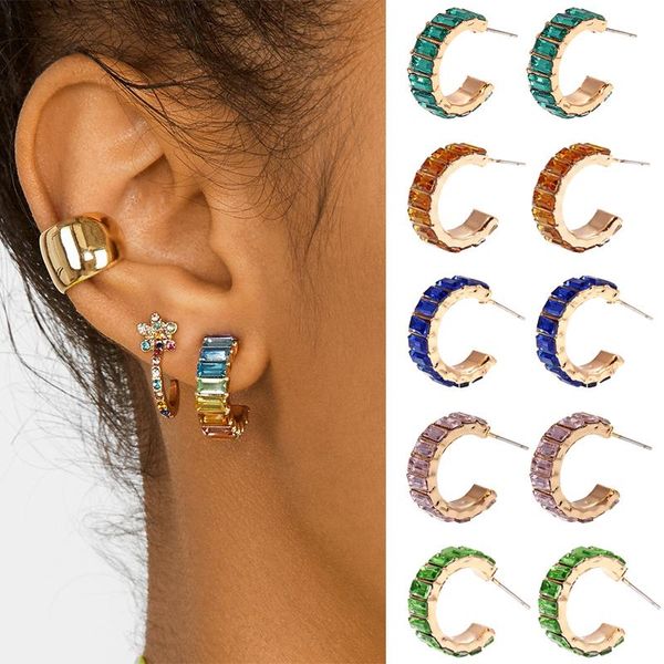 hoop & huggie 2021 trendy multicolor t-crystal zircon c-shaped earrings for women geometric stud ear jewelry gift wholesale, Golden;silver
hoop & huggie 2021 trendy multicolor t-crystal zircon c-shaped earrings for women geometric stud ear jewelry gift wholesale, Golden;silver