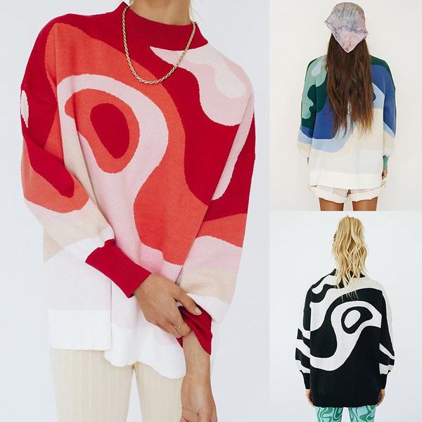 women's sweaters 2021 fall/winter christamas lazy college wind year party round neck sweater women loose knit pullover top, White;black
women's sweaters 2021 fall/winter christamas lazy college wind year party round neck sweater women loose knit pullover top, White;black