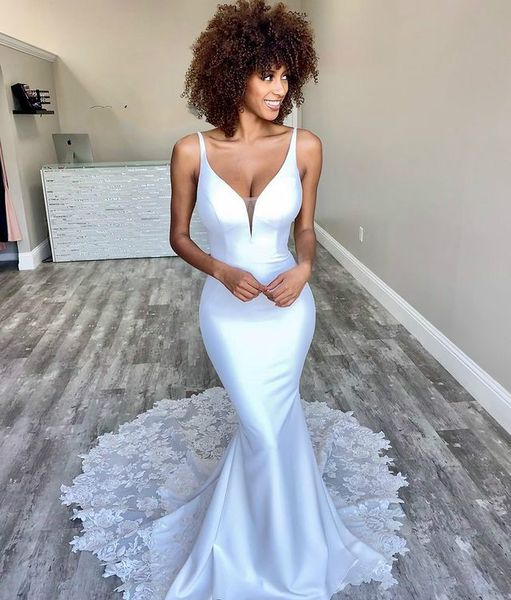 2021 arabic aso ebi lace mermaid wedding dresses deep v-neck satin bridal dresses backless wedding gowns zj365, White
2021 arabic aso ebi lace mermaid wedding dresses deep v-neck satin bridal dresses backless wedding gowns zj365, White