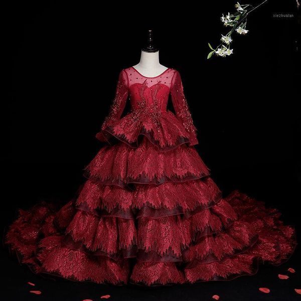 girl's dresses luxury lace backless long trailing cupcake dress girls bandage walk show robe pearls appliques prom gowns for special oc, Red;yellow
girl's dresses luxury lace backless long trailing cupcake dress girls bandage walk show robe pearls appliques prom gowns for special oc, Red;yellow