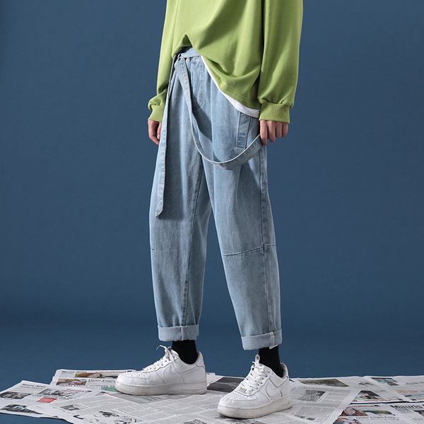 2021 new send belt men's baggy homme casual pants cargo pocket wash jeans tide black/blue color brand ribbon biker denim male trousers
2021 new send belt men's baggy homme casual pants cargo pocket wash jeans tide black/blue color brand ribbon biker denim male trousers