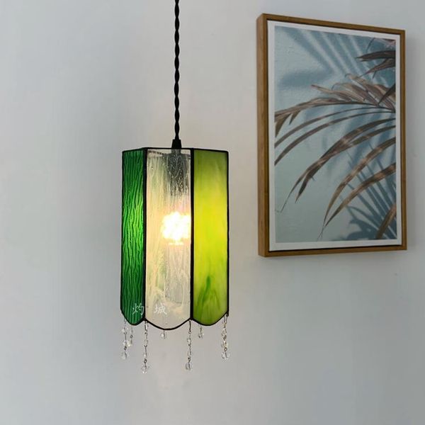 retro handmade stained glass chandelier creative bedside dining room bar corridor small chandelier
retro handmade stained glass chandelier creative bedside dining room bar corridor small chandelier