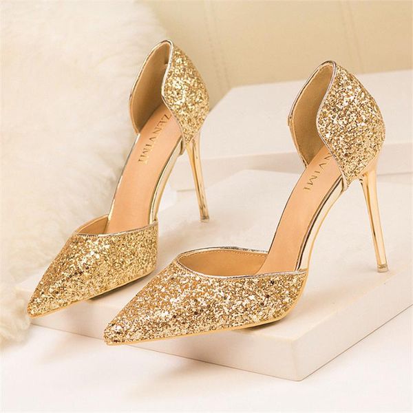 new arrival korean show thin women sandals shallow fashion sequined cloth high heels pointed toe women's wedding shoes 4 colors, Black
new arrival korean show thin women sandals shallow fashion sequined cloth high heels pointed toe women's wedding shoes 4 colors, Black
