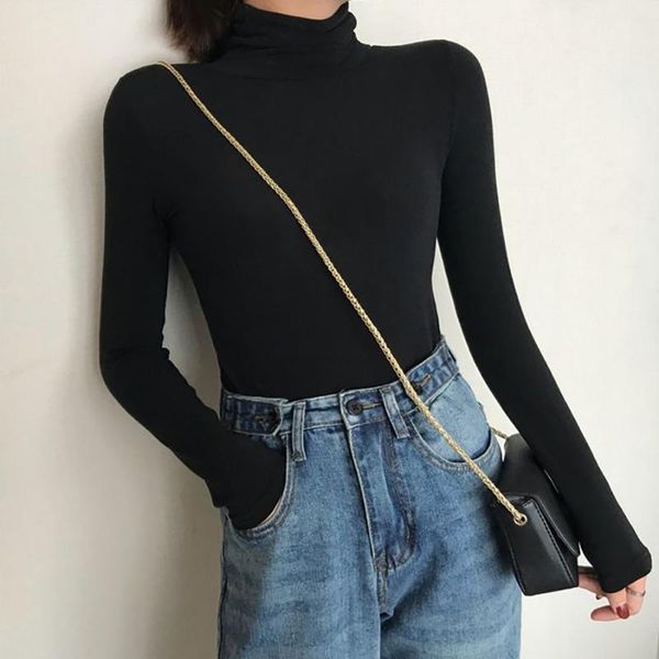 women's t-shirt high collar loose long sleeve female simple solid color tshirt bottoming casual women tee top, White
women's t-shirt high collar loose long sleeve female simple solid color tshirt bottoming casual women tee top, White