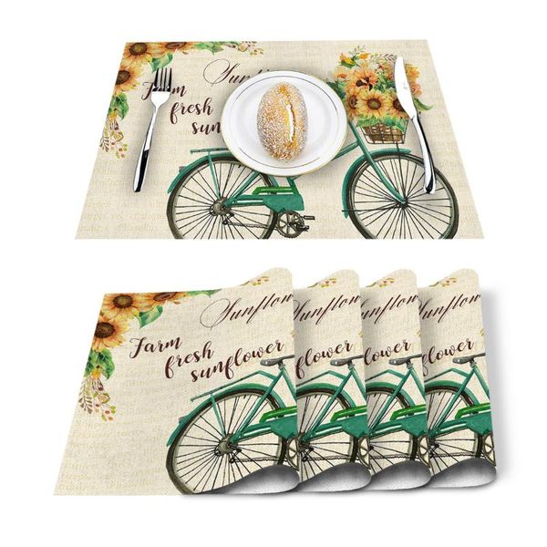 bicycle sunflowers dining table mat heat insulation pot holder coasters coffee drink cup table placemats
bicycle sunflowers dining table mat heat insulation pot holder coasters coffee drink cup table placemats
