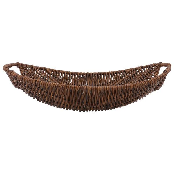 decorative flowers & wreaths 1pc emulated rattan woven storage basket retro fruit bread (brown)