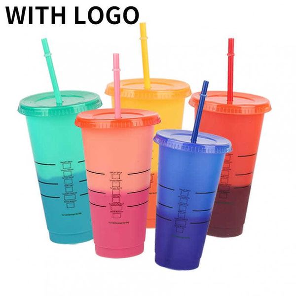 710ml cold discolored straw cup, reusable coffee cup, portable, finished matte, plastic water cup with cover
710ml cold discolored straw cup, reusable coffee cup, portable, finished matte, plastic water cup with cover