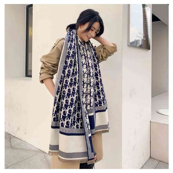the new design 21 new korean scarf female and autumn d letter versatile scarf shawl dual purpose long warm air conditioning room shawl, Blue;gray
the new design 21 new korean scarf female and autumn d letter versatile scarf shawl dual purpose long warm air conditioning room shawl, Blue;gray
