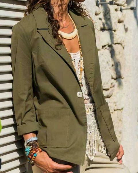 women's jackets 2021 solid color army green 3 colors plus size women slim casual jacket outwear career long coat ol, Black;brown
women's jackets 2021 solid color army green 3 colors plus size women slim casual jacket outwear career long coat ol, Black;brown