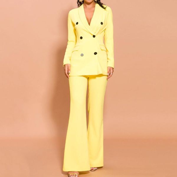 two piece dress v neck women casual office suit sets elegant yellow long sleeve blazer and wide leg pants suits female winter, White
two piece dress v neck women casual office suit sets elegant yellow long sleeve blazer and wide leg pants suits female winter, White