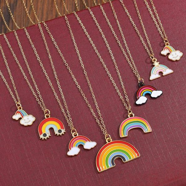 pendant necklaces fashion rainbow necklace for women men cute colorful clouds friendship sweater chain jewelry, Silver
pendant necklaces fashion rainbow necklace for women men cute colorful clouds friendship sweater chain jewelry, Silver