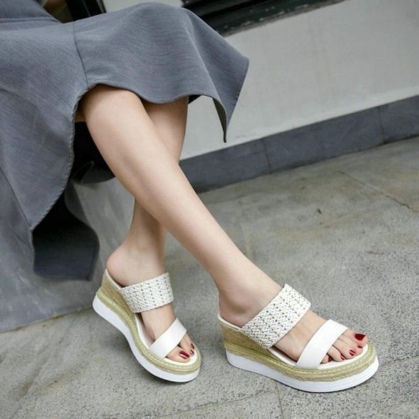 eshtonshero summer shoes woman sandals platform cow leather knitting wedge high heel round toe ladies beach shoes size 3-8, Black
eshtonshero summer shoes woman sandals platform cow leather knitting wedge high heel round toe ladies beach shoes size 3-8, Black