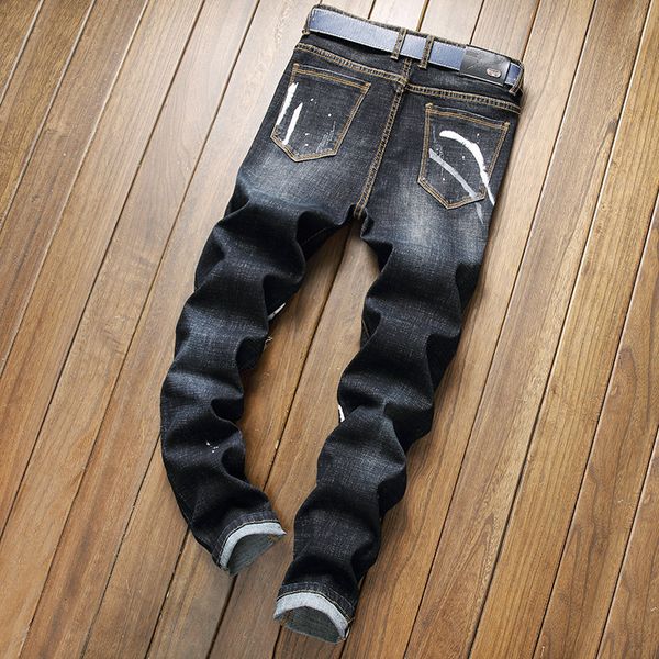 european autumn winter american men's jeans slim straight all match cowboy pants fashion man stretch ripped youth denim tro i28u, Blue
european autumn winter american men's jeans slim straight all match cowboy pants fashion man stretch ripped youth denim tro i28u, Blue