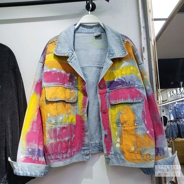 women's jackets women spring autumn clothes 2021 personalized street handsome graffiti loose denim jacket single breasted casual jean c, Black;brown
women's jackets women spring autumn clothes 2021 personalized street handsome graffiti loose denim jacket single breasted casual jean c, Black;brown