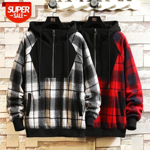 japan style casual o-neck 2021 spring autumn plaid hoodie sweatshirt men's thick hip hop punk streetwear clothes w905 #ev5t, Black
japan style casual o-neck 2021 spring autumn plaid hoodie sweatshirt men's thick hip hop punk streetwear clothes w905 #ev5t, Black