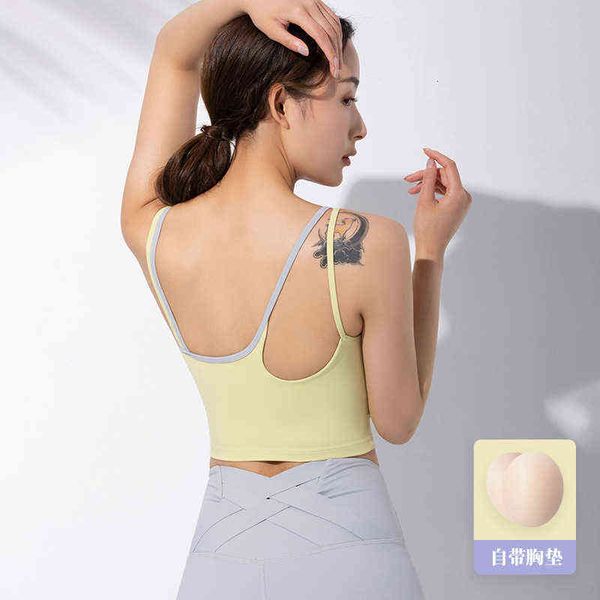 women's tanks camis 2022 summer color matching sports underwear women's elastic thin shoulder strap mat yoga fitns bra sling vt, White
women's tanks camis 2022 summer color matching sports underwear women's elastic thin shoulder strap mat yoga fitns bra sling vt, White