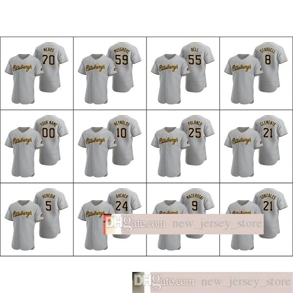 2020 new baseball men #55 josh bell 8 willie stargell 21 roberto clemente 70 nick mears heredia custom women youth kids gray road jersey, Blue;black
2020 new baseball men #55 josh bell 8 willie stargell 21 roberto clemente 70 nick mears heredia custom women youth kids gray road jersey, Blue;black