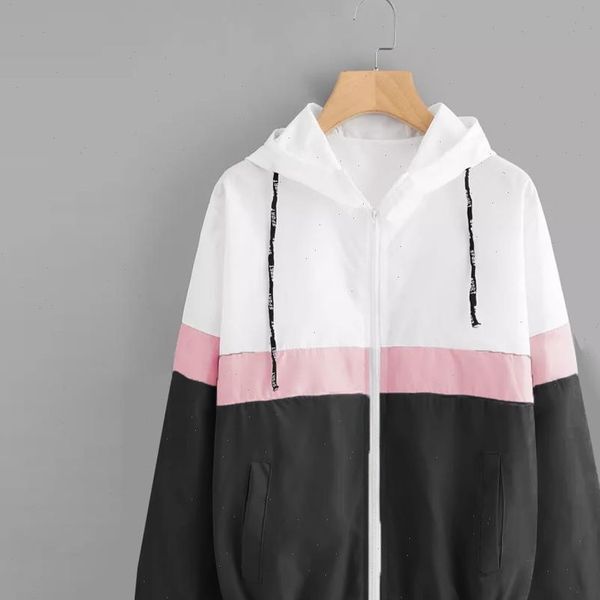 windbreaker jacket women long sleeve patchwork thin skinsuits hooded zipper pockets sport coat multicolor block coats, Black;brown
windbreaker jacket women long sleeve patchwork thin skinsuits hooded zipper pockets sport coat multicolor block coats, Black;brown