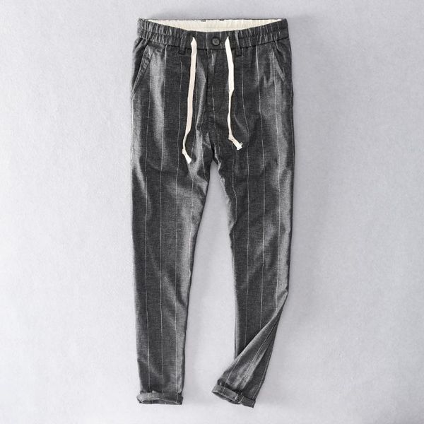 men's pants 7417 summer men oversized casual striped linen mid waist full length trousers loose breathable soft business slacks, Black
men's pants 7417 summer men oversized casual striped linen mid waist full length trousers loose breathable soft business slacks, Black
