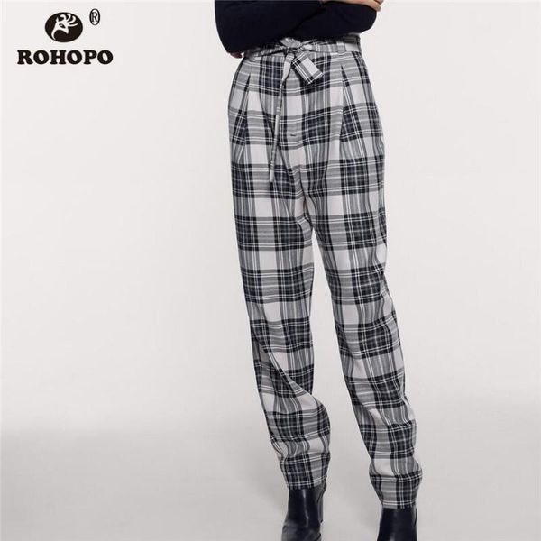 women's pants & capris rohopo full length plaid high waist straight pant bow waistband office ladies classical design bottoms #6614, Black;white
women's pants & capris rohopo full length plaid high waist straight pant bow waistband office ladies classical design bottoms #6614, Black;white