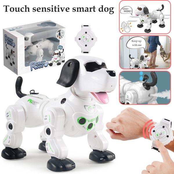 Electronic Animal Pets RC Robot Dog Voice Remote Control Toys Dancing Walk Smart Dog Robots For Kids RC Toys, White
Electronic Animal Pets RC Robot Dog Voice Remote Control Toys Dancing Walk Smart Dog Robots For Kids RC Toys, White