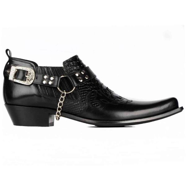 dress shoes footcourt preto cowboy tornozelo sapatos para homens de couro genuÃno ocidental ponto da motocicleta apontou toe elástico lados, Black
dress shoes footcourt preto cowboy tornozelo sapatos para homens de couro genuÃno ocidental ponto da motocicleta apontou toe elástico lados, Black
