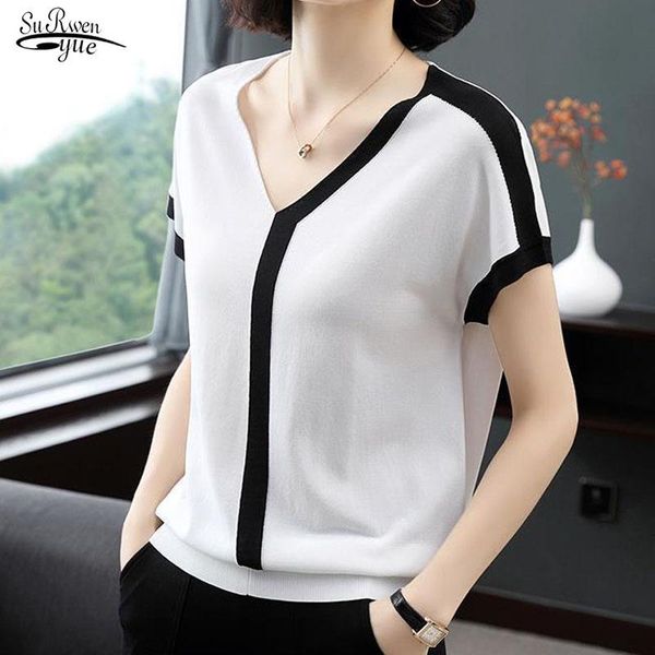 women's blouses & shirts 2021 summer pullover ladies korean casual loose v-neck for women thin cotton knitted short sleeve blouse 9601, White
women's blouses & shirts 2021 summer pullover ladies korean casual loose v-neck for women thin cotton knitted short sleeve blouse 9601, White