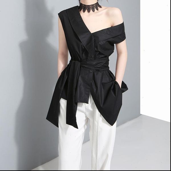 twotwinstyle sleeveless sashes tunic womens blouses shirts summer v collar black khaki irregular loose shirt casual, White
twotwinstyle sleeveless sashes tunic womens blouses shirts summer v collar black khaki irregular loose shirt casual, White