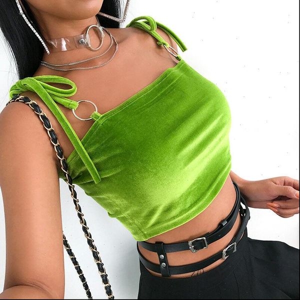 summer cami ladies women bandage velvet crop club party fluorescent green strap vest short tee shirt tank blusa, White
summer cami ladies women bandage velvet crop club party fluorescent green strap vest short tee shirt tank blusa, White