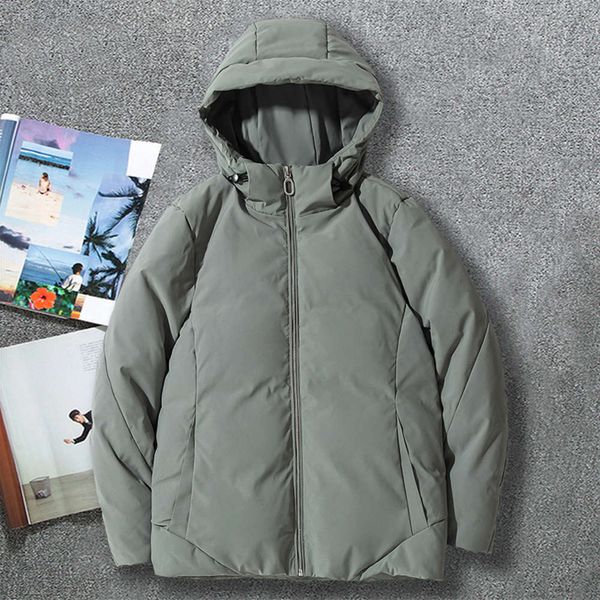 winter new down jacket men's korean trend men's coat loose short hooded 1598, Black