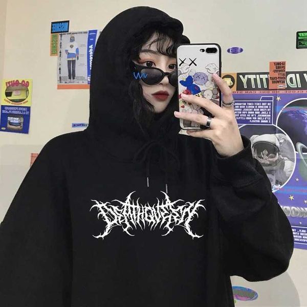 men's and women's hooded sweatshirts, gothic street clothes, punk, fashion, casual, simple, alphabetic printing, Black
men's and women's hooded sweatshirts, gothic street clothes, punk, fashion, casual, simple, alphabetic printing, Black