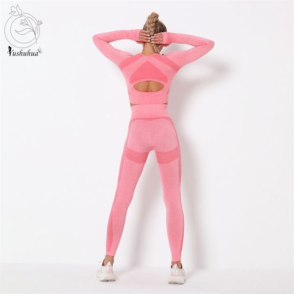 yushuhua vital women sport suit yoga set gym workout clothes long sleeve fitness crop + high waist energy seamless leggings 210813, Gray
yushuhua vital women sport suit yoga set gym workout clothes long sleeve fitness crop + high waist energy seamless leggings 210813, Gray