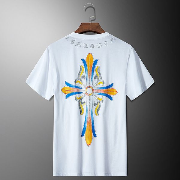 men's short gaojiechao men's cross hand painted european mercerized cotton half sleeve t-shirt, White
men's short gaojiechao men's cross hand painted european mercerized cotton half sleeve t-shirt, White