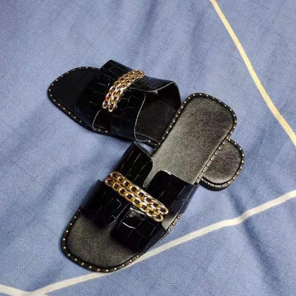 official website 70% off outlet classic designer new flat flip flops double chain sandal women lady flats slippers sandals shoes woman sale, Black
official website 70% off outlet classic designer new flat flip flops double chain sandal women lady flats slippers sandals shoes woman sale, Black
