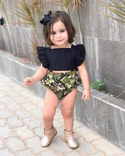 jumpsuits 2pcs fashionable baby girls outfit, toddlers summer creative camouflage printing splicing sleeve romper + bow headwear set, Blue
jumpsuits 2pcs fashionable baby girls outfit, toddlers summer creative camouflage printing splicing sleeve romper + bow headwear set, Blue