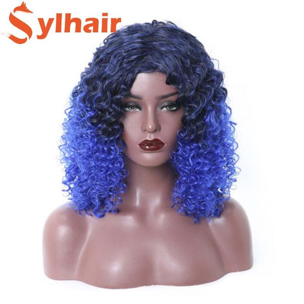 synthetic wigs sylhair women's short afro kinky curly ombre blue brown middle part nature hair black daily party headgear with c
synthetic wigs sylhair women's short afro kinky curly ombre blue brown middle part nature hair black daily party headgear with c
