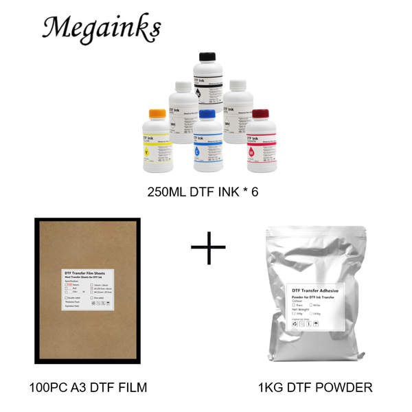 ink refill kits 6pc dtf kit 1kg powder 100pc a3 film for direct transfer pet all desklarge format printer
ink refill kits 6pc dtf kit 1kg powder 100pc a3 film for direct transfer pet all desklarge format printer