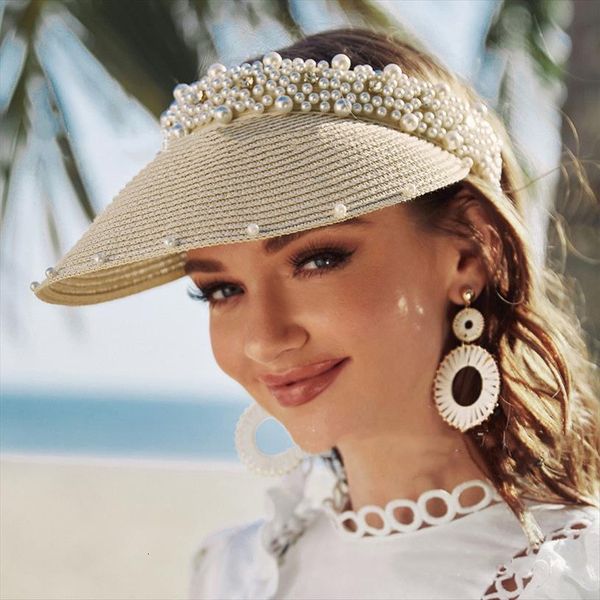 empty imitation pearl straw hats for women ladie 4 color elegant wide large brim beach visor outdoor sports fishing, Blue;gray
empty imitation pearl straw hats for women ladie 4 color elegant wide large brim beach visor outdoor sports fishing, Blue;gray