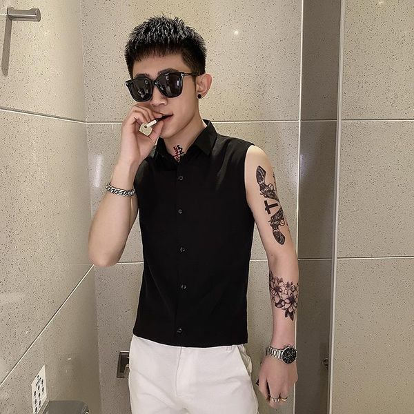men's casual shirts summer short sleeve shirt male south korean logo web celebrityhes bbb1 students personality slim trend sleeveless, White;black
men's casual shirts summer short sleeve shirt male south korean logo web celebrityhes bbb1 students personality slim trend sleeveless, White;black